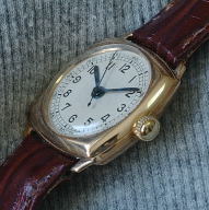 Antique 9ct Rose Gold Cushion Case wristwatch 1920's